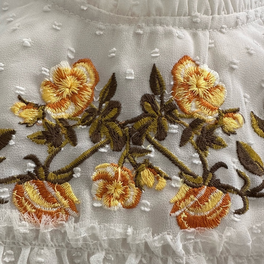 Miss Selfridge Embroidered Ruffle Top - Picture 7 of 7